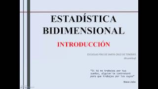 Estadística bidimensional Introducción Vídeo 1 de 3 [upl. by Snell403]