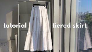 TUTORIAL  tiered skirt pattern draft amp sew [upl. by Aarika297]