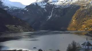 Avalanche Caught on Camera  Geirangerfjord Norway 4112018 [upl. by Barney]