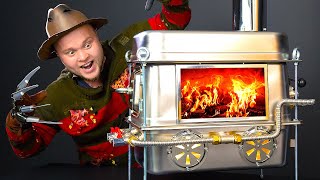 Spooky DIY Ideas for Halloween amp Camping 🎃 Build a Firewood Stove amp Decorate like Freddy Krueger🔥 [upl. by Narok]