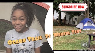 Ozark Trail Tent VS Wenzel Tent Review  Michelle’s Back Yard Adventure [upl. by Lawan]