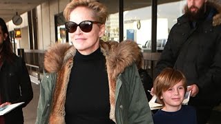 X17 EXCLUSIVE  Sharon Stone Welcomed Back To Los Angeles [upl. by Broome]