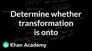 Determining whether a transformation is onto  Linear Algebra  Khan Academy [upl. by Ennazzus]