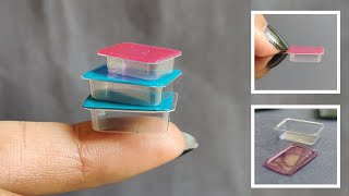 DIY Miniature Tupperware box Tutorial  Step by Step Tutorial  Dollhouse Miniatures [upl. by Eiryt]