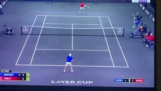 LAVER CUP DIMITROV VS TABILO FIRST SET POINT [upl. by Anirtac273]