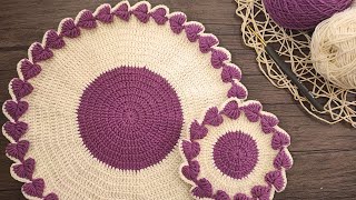 Free Crochet Placemat Pattern Crochet Place Mat  Tığ Işi Servis Altlığı Deseni [upl. by Yaresed]