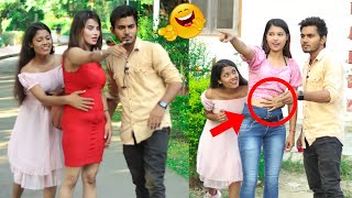 Waist touching prank with twist on cute girls 🥰🤷  DR prank [upl. by Nilauqcaj]