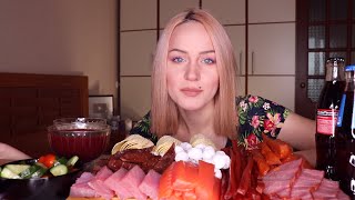 MUKBANG  Снеки рыба мясо чипсы  snacks fish meat chips не ASMR [upl. by Naihr704]