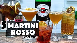 5 EASY Cocktail Recipes with Martini Rosso Vermouth  Sweet Vermouth [upl. by Humberto]