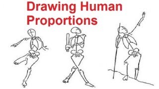 Figure Drawing Lessons 28  Drawing Human Proportions Using Stick Figures [upl. by Aisercal]