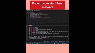 Enoent npm start Error Problem in React JS shorts npm error fix reactjs [upl. by Kyred]