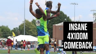 INSANE 4x100m Comeback For A National Record At AAU Junior Olympics 2023 [upl. by Llenehs]