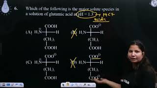 Which of the following is the major solute species in a solution of glutamic acid at pH  13 [upl. by Haakon]