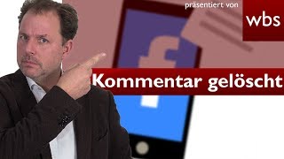 Juristisches Neuland  Durfte Facebook Nutzerkommentar löschen  Rechtsanwalt Christian Solmecke [upl. by Eskill]