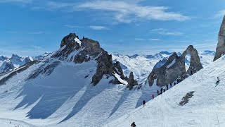 Tignes Le Lac to Tignes 1800 on bluebird day [upl. by Dominus575]