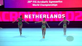 Netherlands 1 NED  2022 Acrobatic Worlds Baku AZE  Dynamic Qualification Womens Group [upl. by Ludvig]