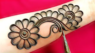 Very beautiful stylish front hand mehndi design  easy arabic mehndi  mehndi ka design  Mehndi [upl. by Esdras]