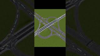 ParClo Interchange Cinematic  Partial Cloverleaf in Cities Skylines [upl. by Sirad]