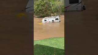 A camper floated away during the flooding in Damascus Virginia [upl. by Eibocaj]