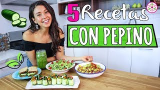 5 RECETAS CON PEPINO PARA QUEMAR GRASA 🥒Yovana [upl. by Palladin]