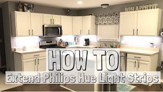 Philips Hue Lightstrip Extension Hack for Under Kitchen Cabinet Lighting [upl. by Enirehtac]