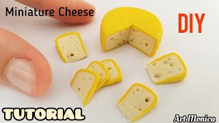 How to make a Miniature Emmental Cheese TUTORIAL  DIY  Polymer Clay [upl. by Fortunna]