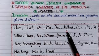 oxford junior english grammar exercise 27  gender in english grammar  gender of the pronoun [upl. by Weathers]