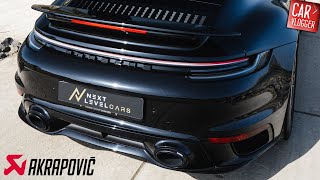 Porsche 992 Turbo S 2021 Akrapovic SlipOn Race Line  Exhaust Series by Carvlogger [upl. by Lidia]