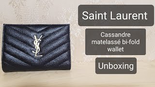 SAINT LAURENT Cassandre bifold wallet  UNBOXING [upl. by Harding]