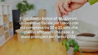 Bonus affitto giovani 2024 tutto quello che devi sapere [upl. by Vernen72]