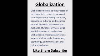 What is Globalisation  Globalisation Defination Notes shorts globalisation [upl. by Corenda]