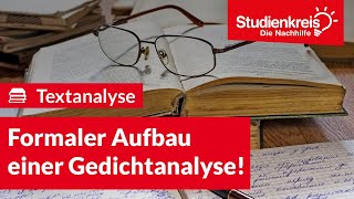 Formaler Aufbau einer Gedichtanalyse  Deutsch verstehen mit dem Studienkreis [upl. by Selrahc202]