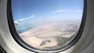 View from plane window Abu Dhabi airport and Ferrari World Abu Dhabi Theme Park [upl. by Ilaire]