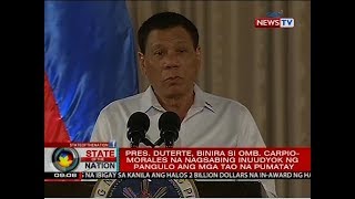 SONA Pres Duterte may maaanghang na birada kay Ombudsman Conchita CarpioMorales [upl. by Rehtae]