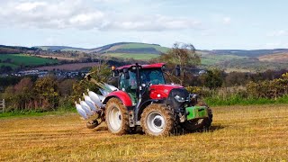 CASE MAXXUM 150 PLOUGHING WITH A KVERNELAND 4 FURROW PLOUGH AND A FURROW PRESS Wicklow Ireland [upl. by Derte]