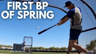 Shohei Ohtanis First Batting Practice with Dodgers [upl. by Einiffit987]