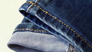 How to Shorten Jeans with Original Hem [upl. by Gracie491]