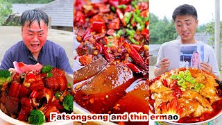 mukbang  Songsong Eating Challenge Spicy Hot Pot  Bread crab  Chinese food  songsong and ermao [upl. by Ylrehc]