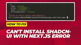 How to Fix Cant Install shadcnui with Nextjs Error [upl. by Jermayne]