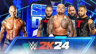 Randy Orton 2009 vs The Bloodline  1v4 Gauntlet Match  WWE 2K24 [upl. by Nylg433]