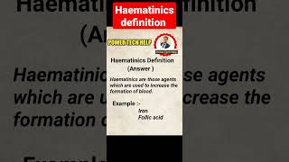 Haematinics definition with example [upl. by Esirehc989]