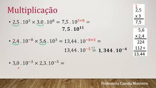 Notação científica  Multiplicação e Divisão  Profª Camila Monteiro [upl. by Primavera650]