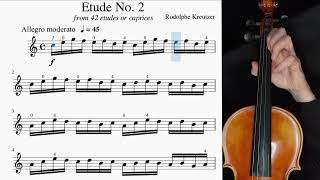 Kreutzer Violin Etude No 2 with Ragtime Piano Accompaniment Practice video Sheet Music Score [upl. by Catarina]