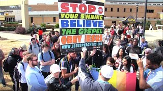 Hateful Students on quotValentines Dayquot Kennesaw State University  Kerrigan Skelly Open Air Preaching [upl. by Nihi]