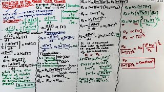 Kinetics of free radicals chain growth polymerisation  synthetic polymers [upl. by Adlev]