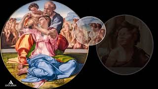 Michelangelo Buonarroti  Sacra Famiglia con San Giovannino detto Tondo Doni [upl. by Ayekat725]