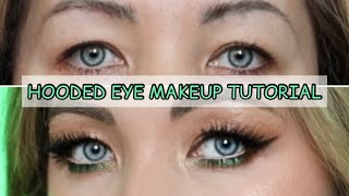 FULLY HOODED DOWNTURNED EYE MAKEUP TUTORIAL  EYELINER TECHNIQUE ✔️ [upl. by Benzel]