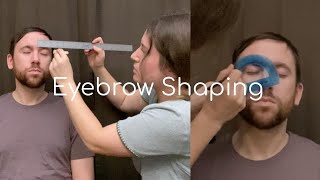 ASMR Eyebrow Shaping Trimming and Plucking on a Real Person [upl. by Aronael]