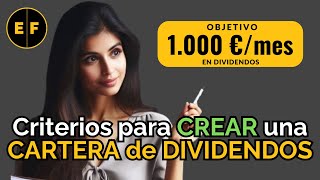 CRITERIOS para CREAR una CARTERA de DIVIDENDOS diversificada y SEGUIMIENTO MENSUAL dividendos [upl. by Alphonse]