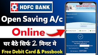 Hdfc Bank Account Opening Online 2024  how to open hdfc saving account online  saving account [upl. by Fleming]